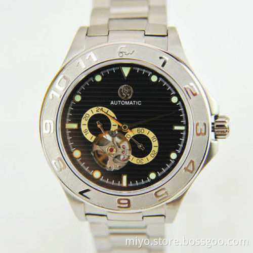 Skeleton Dial Automatic Watch in Stainless Steel Material, Japan Movement, Wholesale, OEM and ODM